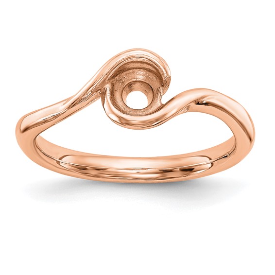 14k Rose Gold Bezel Solitaire Engagement Ring Mounting