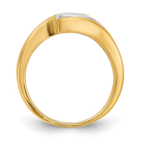 14k Two-tone Peg Set Bypass Solitaire Engagement Ring Mounting