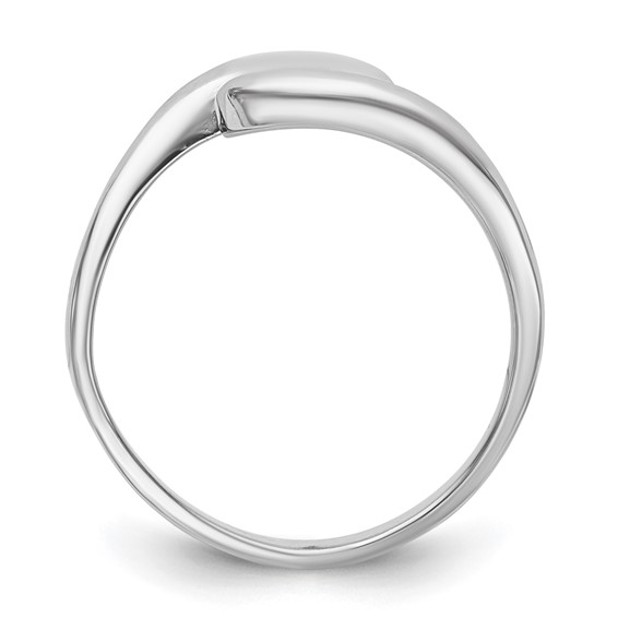 14k White Gold Peg Set Bypass Solitaire Engagement Ring Mounting