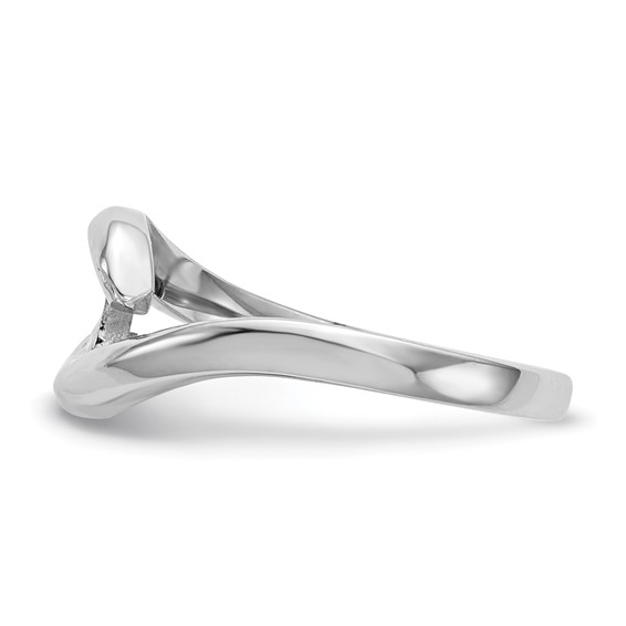 14k White Gold Peg Set Bypass Solitaire Engagement Ring Mounting