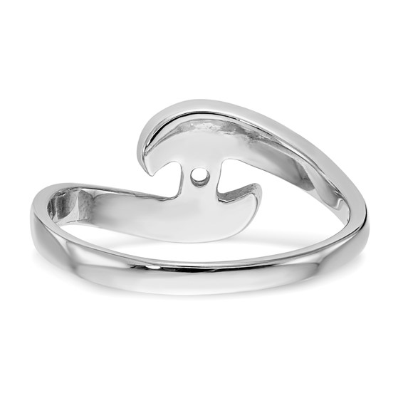 14k White Gold Peg Set Bypass Solitaire Engagement Ring Mounting