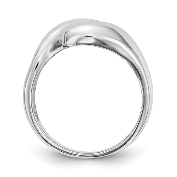 14k White Gold Peg Set Bypass Solitaire Engagement Ring Mounting