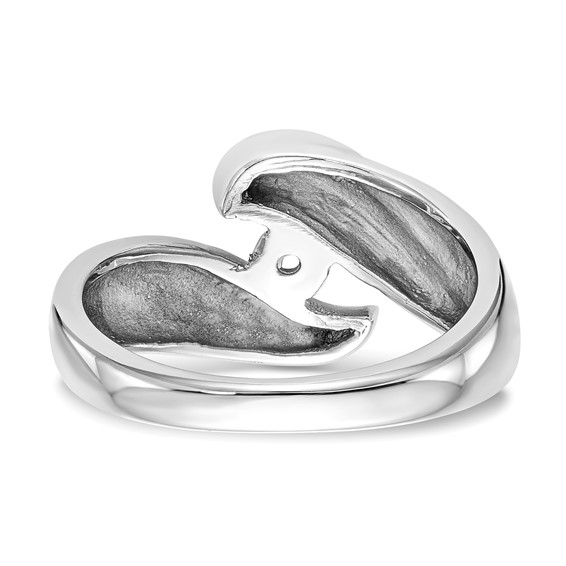 14k White Gold Peg Set Bypass Solitaire Engagement Ring Mounting