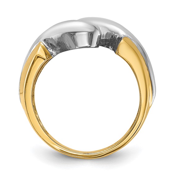 14k Two-tone Peg Set Bypass Solitaire Engagement Ring Mounting