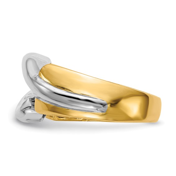 14k Two-tone Peg Set Bypass Solitaire Engagement Ring Mounting