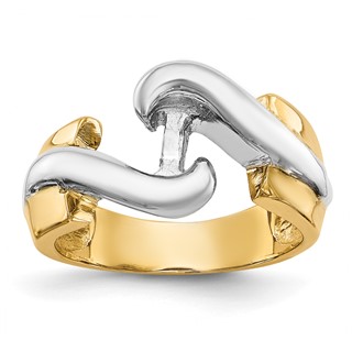 14k Two-tone Peg Set Bypass Solitaire Engagement Ring Mounting