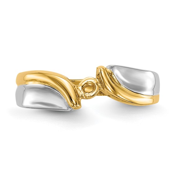 14k Two-tone Peg Set Bypass Solitaire Engagement Ring Mounting