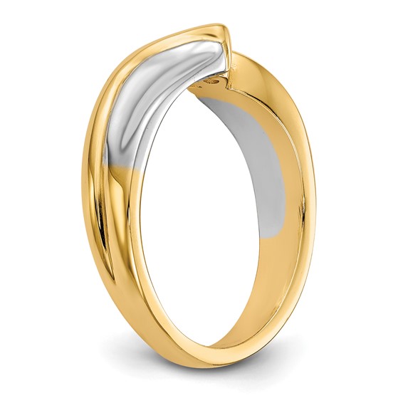 14k Two-tone Peg Set Bypass Solitaire Engagement Ring Mounting