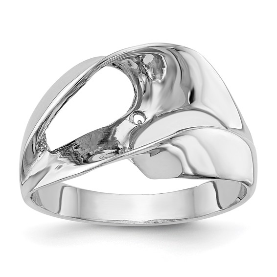 14k White Gold Peg Set Solitaire Engagement Ring Mounting