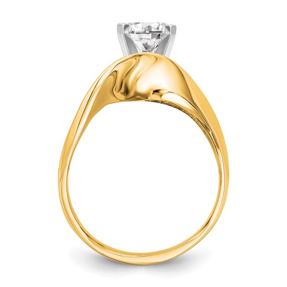 14k Yellow Gold Peg Set Solitaire Engagement Ring Mounting