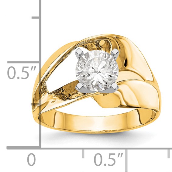 14k Yellow Gold Peg Set Solitaire Engagement Ring Mounting