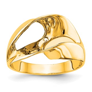 14k Yellow Gold Peg Set Solitaire Engagement Ring Mounting