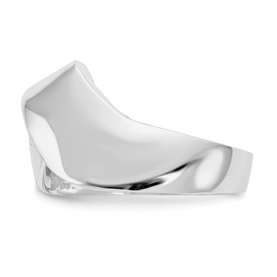 14k White Gold Peg Set Bypass Solitaire Engagement Ring Mounting