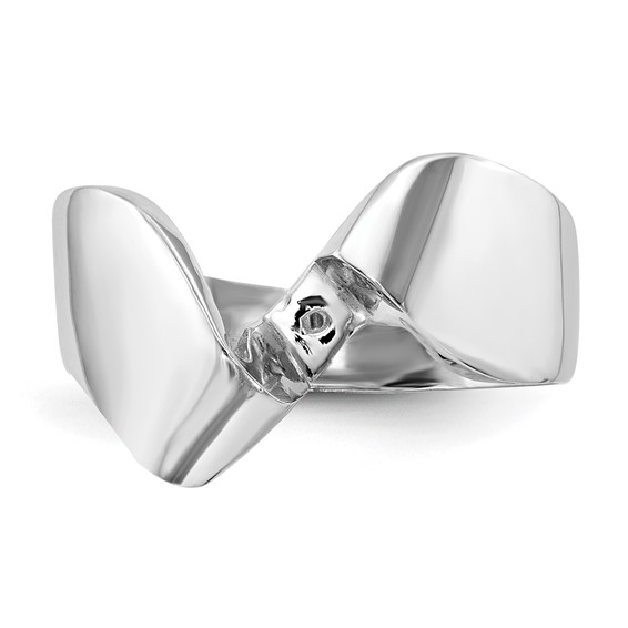 14k White Gold Peg Set Bypass Solitaire Engagement Ring Mounting