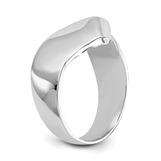 14k White Gold Peg Set Bypass Solitaire Engagement Ring Mounting