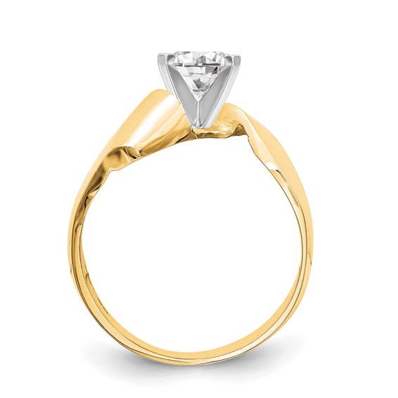 14k Yellow Gold Peg Set Solitaire Engagement Ring Mounting