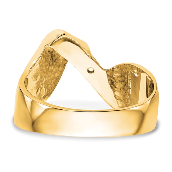 14k Yellow Gold Peg Set Solitaire Engagement Ring Mounting