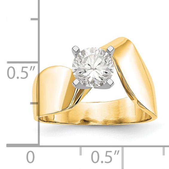 14k Yellow Gold Peg Set Solitaire Engagement Ring Mounting