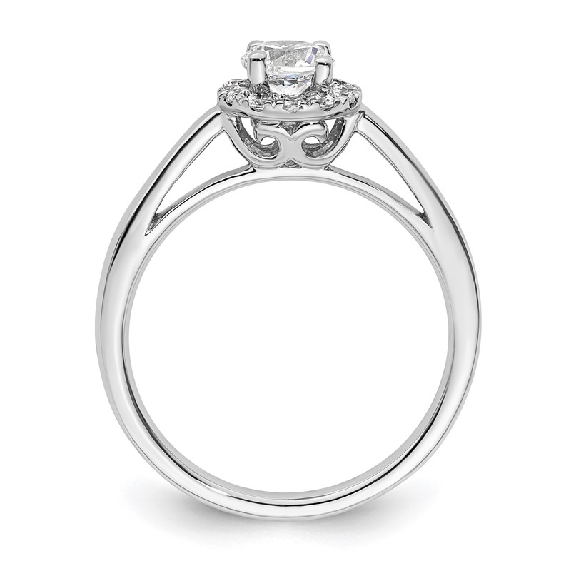 14k White Gold 1/2 carat Lab Grown Diamond VS/SI+ G+ Round Complete Halo Engagement Ring