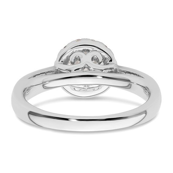 14k White Gold Halo (Holds 3/4 carat (5.8mm) Round Center) 1/4 carat Diamond Semi-mount Engagement Ring