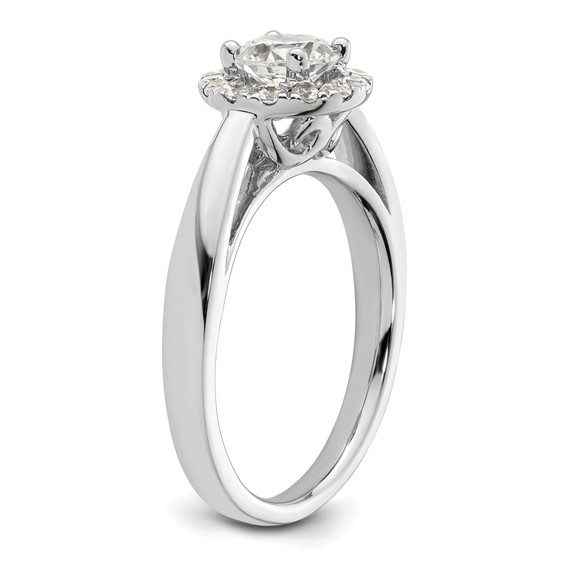 14k White Gold Halo (Holds 3/4 carat (5.8mm) Round Center) 1/4 carat Diamond Semi-mount Engagement Ring