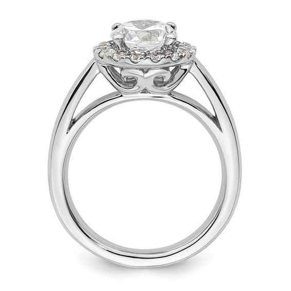 14k White Gold Halo (Holds 1.5 carat (7.5mm) Round Center) 3/8 carat Diamond Semi-mount Engagement Ring