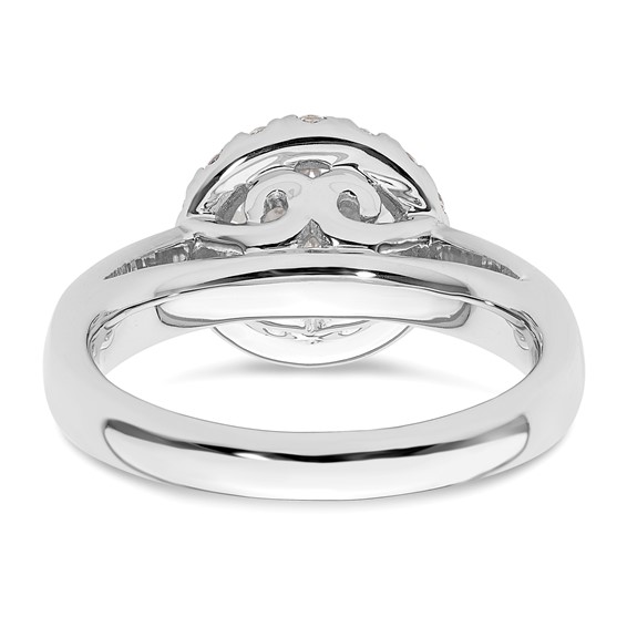 14k White Gold Halo (Holds 1.5 carat (7.5mm) Round Center) 3/8 carat Diamond Semi-mount Engagement Ring