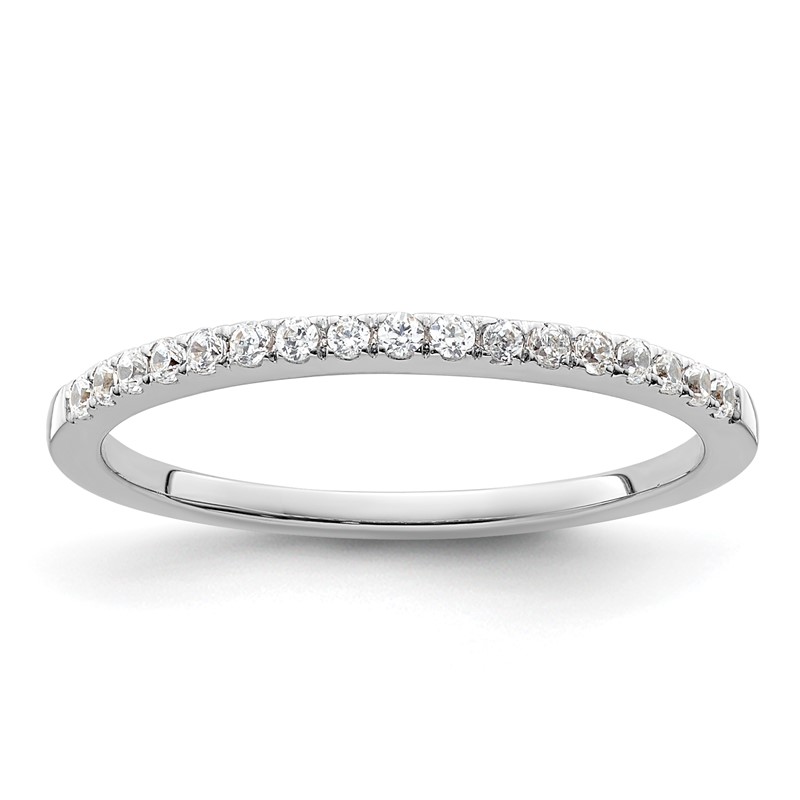 14k White Gold 1/6 carat Lab Grown Diamond VS/SI+ G+ Complete Size 8 Wedding Band