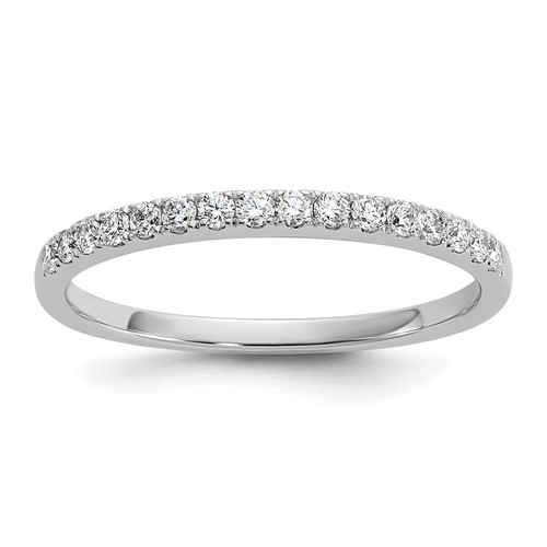 14K White Gold 0.25 Carat Lab Grown Diamond VS SI+ G+ Complete Wedding Band, Size 4.5