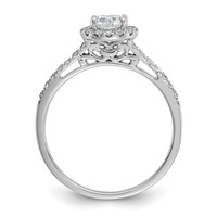 14K White Gold 0.75 Carat Lab Grown Diamond VS SI+ G+ Complete Halo Engagement Ring view 2