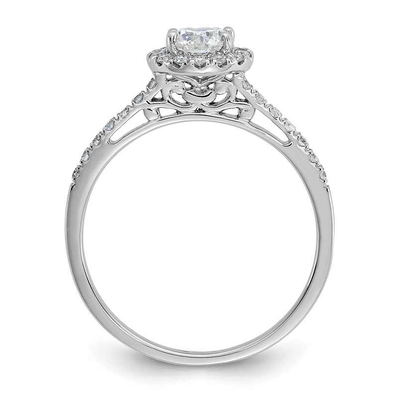14k White Gold 3/4 carat Lab Grown Diamond VS/SI+ G+ Complete Size 6 Halo Engagement Ring