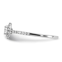 14K White Gold 0.75 Carat Lab Grown Diamond VS SI+ G+ Complete Halo Engagement Ring view 3