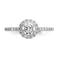 14K White Gold 0.75 Carat Lab Grown Diamond VS SI+ G+ Complete Halo Engagement Ring view 4