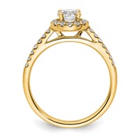 14K Yellow Gold 0.75 Carat Lab Grown Diamond VS SI+ G+ Complete Halo Engagement Ring view 2