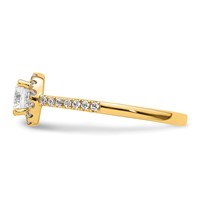 14K Yellow Gold 0.75 Carat Lab Grown Diamond VS SI+ G+ Complete Halo Engagement Ring view 3