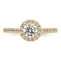 14K Yellow Gold 0.75 Carat Lab Grown Diamond VS SI+ G+ Complete Halo Engagement Ring view 4