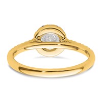 14K Yellow Gold 0.75 Carat Lab Grown Diamond VS SI+ G+ Complete Halo Engagement Ring view 5