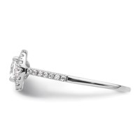 14K White Gold 0.25 Carat Lab Grown Diamond VS SI+ G+ 0.75 Carat Round Center Semi Mount Halo Engagement Ring view 3