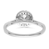 14K White Gold 0.25 Carat Lab Grown Diamond VS SI+ G+ 0.75 Carat Round Center Semi Mount Halo Engagement Ring view 5