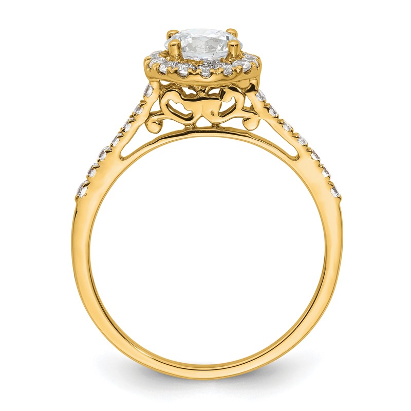 14k 1/4 carat Lab Grown Diamond VS/SI+ G+ 3/4 carat Center Semi Mount Halo Engagement Ring