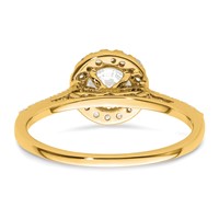 14K Yellow Gold 0.25 Carat Lab Grown Diamond VS SI+ G+ 0.75 Carat Round Center Semi Mount Halo Engagement Ring view 5