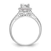 14K White Gold 0.25 Carat Lab Grown Diamond VS SI+ G+ 1 Carat Round Center Semi Mount Halo Engagement Ring view 2