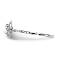 14K White Gold 0.25 Carat Lab Grown Diamond VS SI+ G+ 1 Carat Round Center Semi Mount Halo Engagement Ring view 4