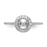 14K White Gold 0.25 Carat Lab Grown Diamond VS SI+ G+ 1 Carat Round Center Semi Mount Halo Engagement Ring view 5
