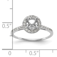 14K White Gold 0.25 Carat Lab Grown Diamond VS SI+ G+ 1 Carat Round Center Semi Mount Halo Engagement Ring view 3