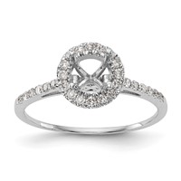 14K White Gold 0.25 Carat Lab Grown Diamond VS SI+ G+ 1 Carat Round Center Semi Mount Halo Engagement Ring view 1