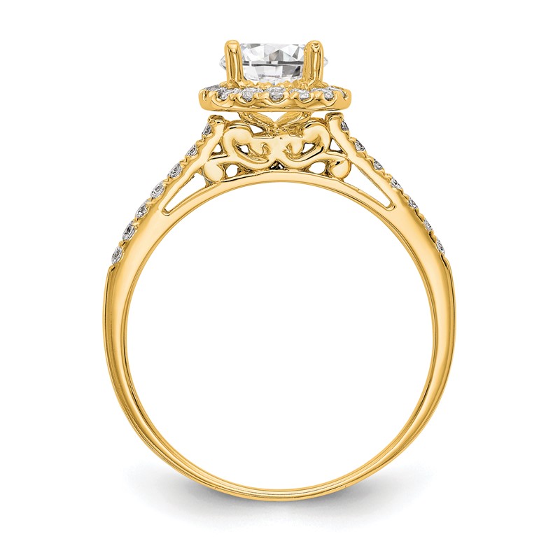 14k 1/4 carat Lab Grown Diamond VS/SI+ G+ 1 carat Center Semi Mount Halo Engagement Ring