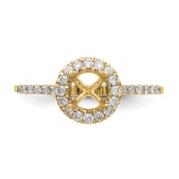 14K Yellow Gold 0.25 Carat Lab Grown Diamond VS SI+ G+ 1 Carat Round Center Semi Mount Halo Engagement Ring view 4
