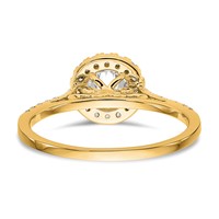 14K Yellow Gold 0.25 Carat Lab Grown Diamond VS SI+ G+ 1 Carat Round Center Semi Mount Halo Engagement Ring view 5