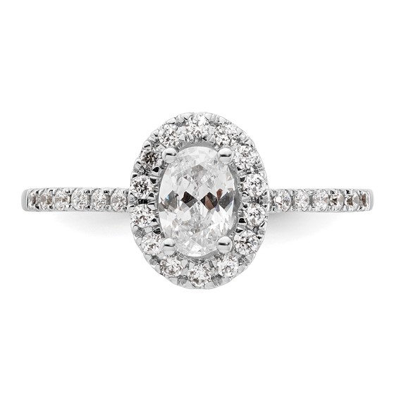 Oval Halo Diamond Semi-mount Engagement Rings
